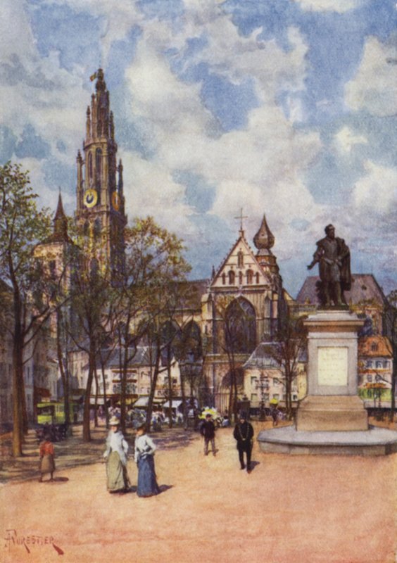 The Place Verte, Antwerp by after Amedee Forestier