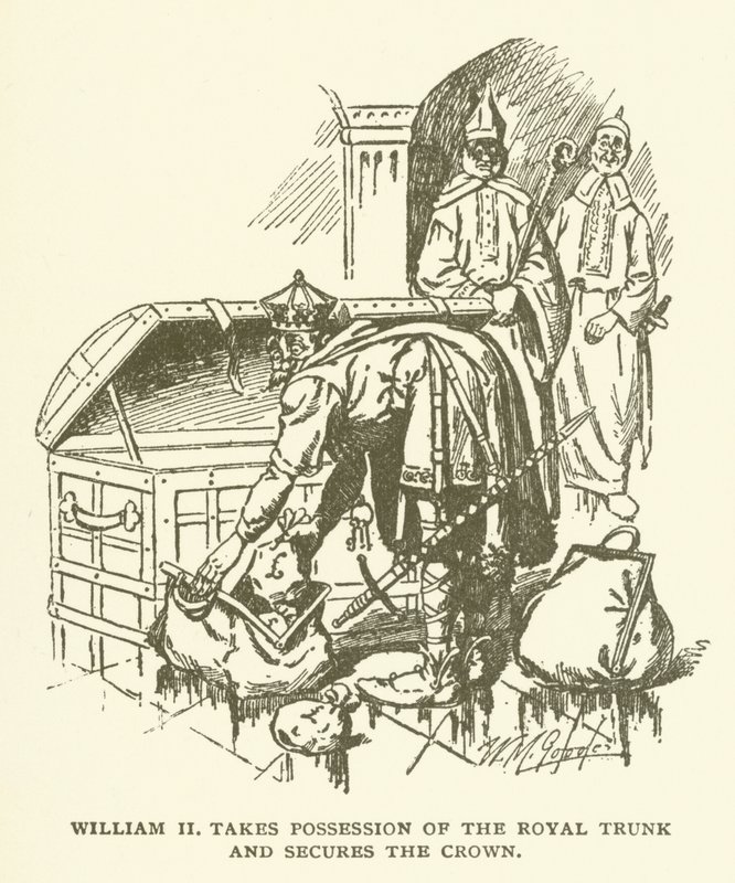 William II takes possession of the royal trunk and secures the crown by American School