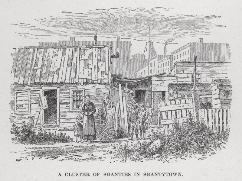 A Cluster of Shanties in Shantytown by American School