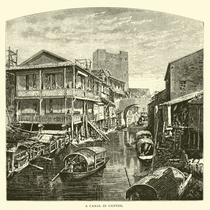 A Canal in Canton by American School