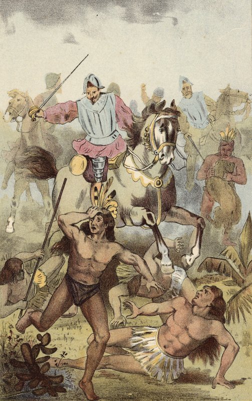 Battle with the Indians of the Vega by American School
