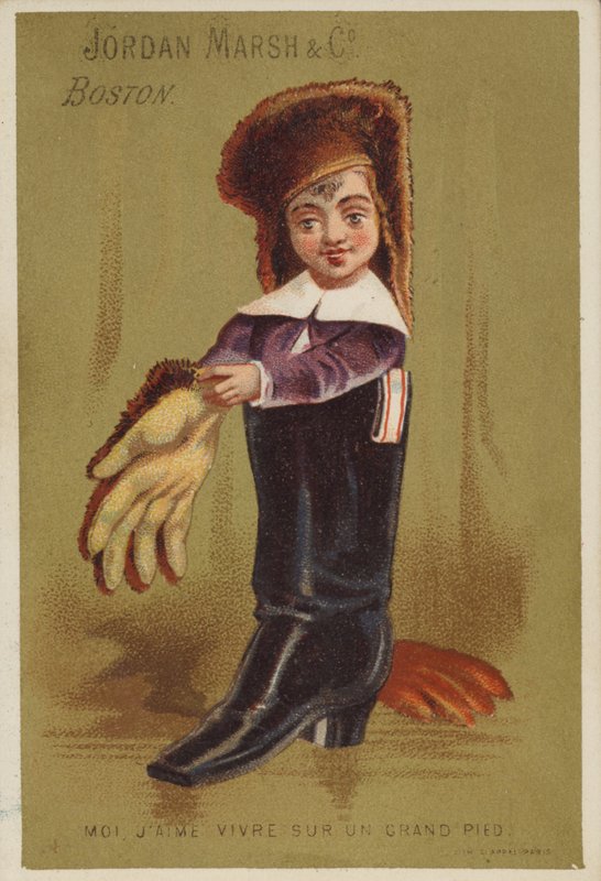 Boy Standing in Adult Boot by American School