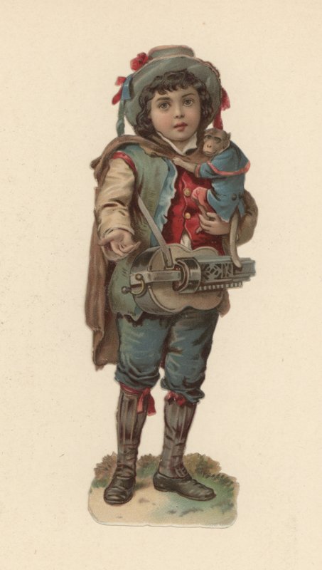 Boy with a monkey by American School