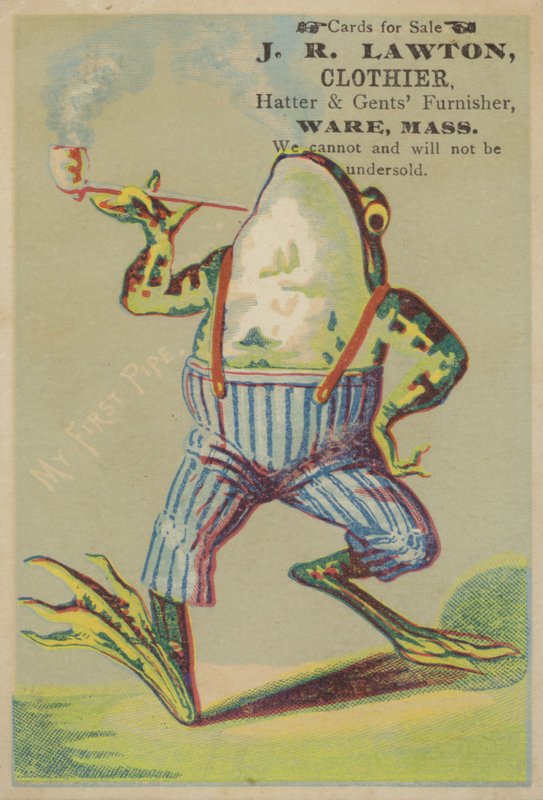 Dancing Frog with Pipe by American School