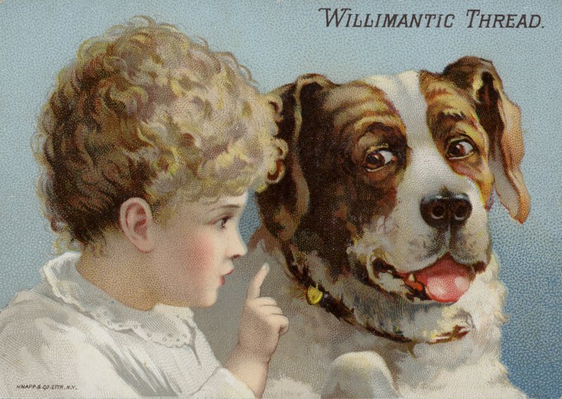 Dog and Young Child by American School