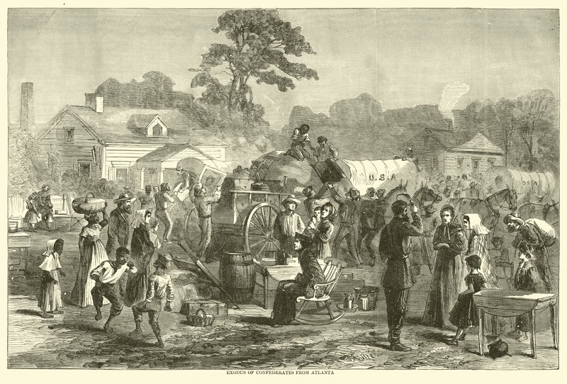Exodus of Confederates from Atlanta, September 1864 by American School