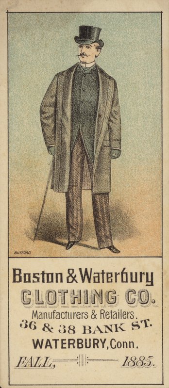 Gentleman in Top Hat with Cane by American School