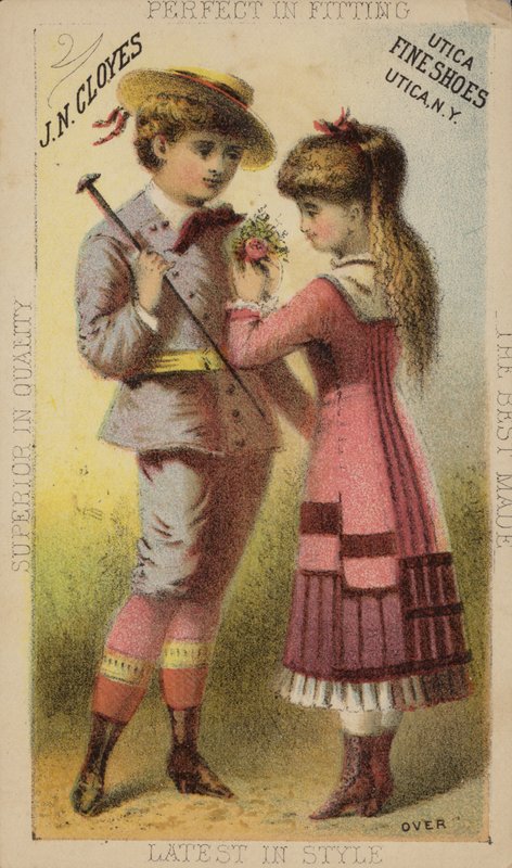Girl Placing Buttonhole on Boy