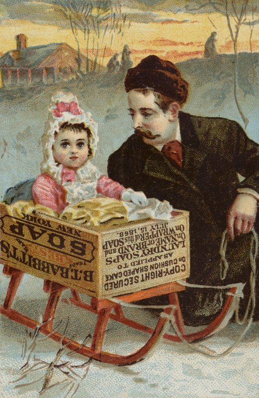 Girl Sitting in Soap Box Sledge by American School