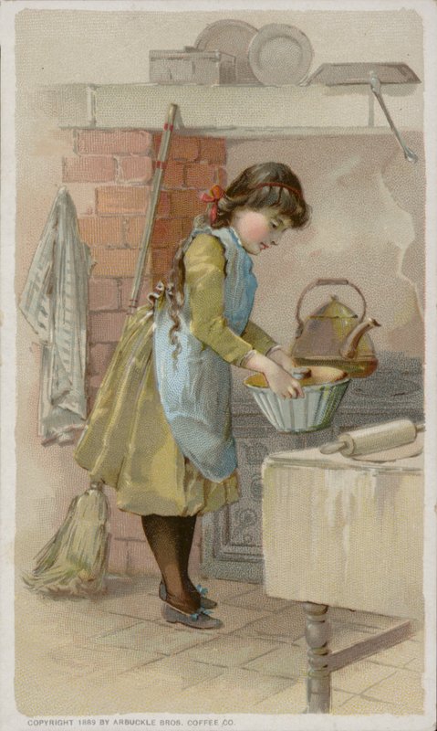 Girl Baking in Kitchen by American School