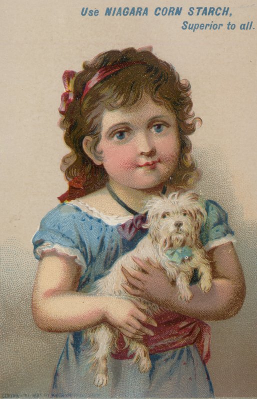 Girl Holding Small Dog in Her Arms by American School