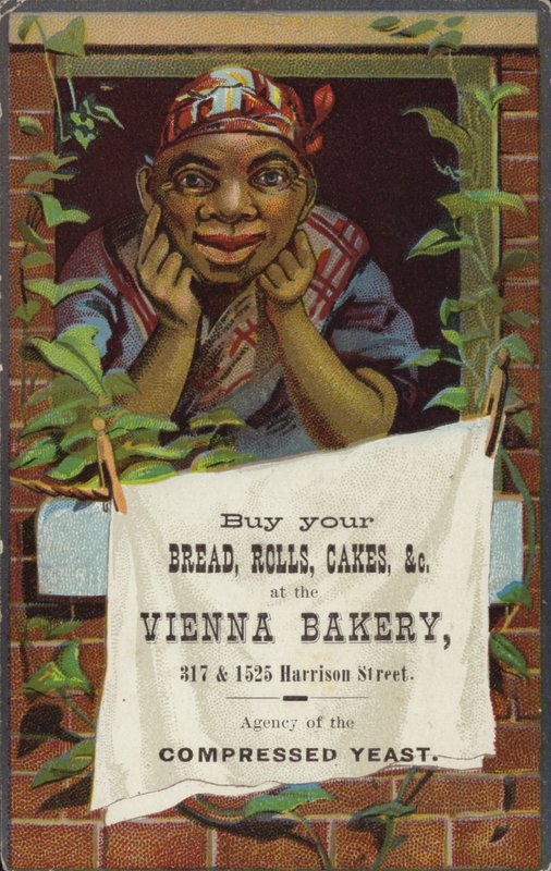 Lady at Window Advertising Vienna Bakery by American School