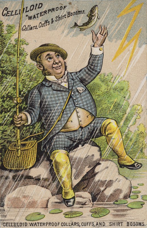 Man Fishing in Storm by American School