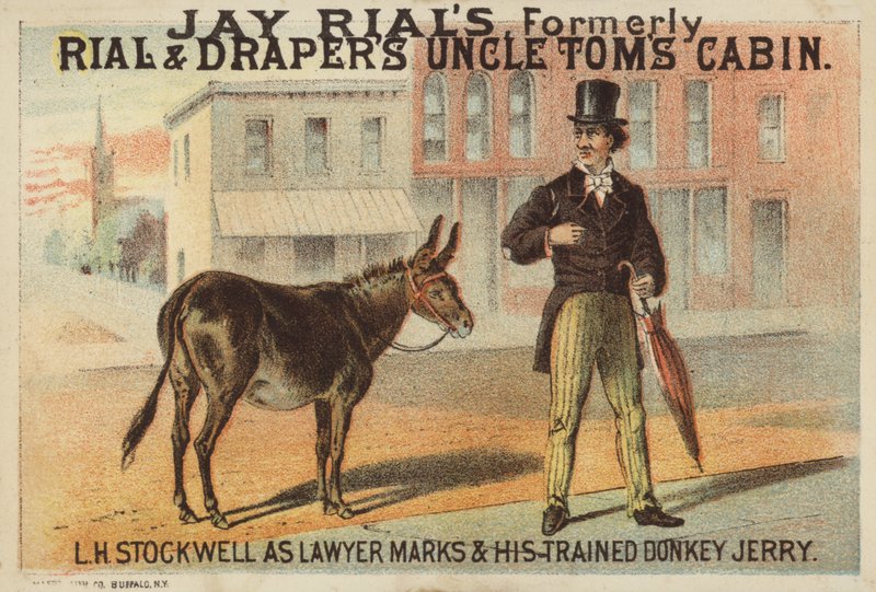 Man and Donkey by American School