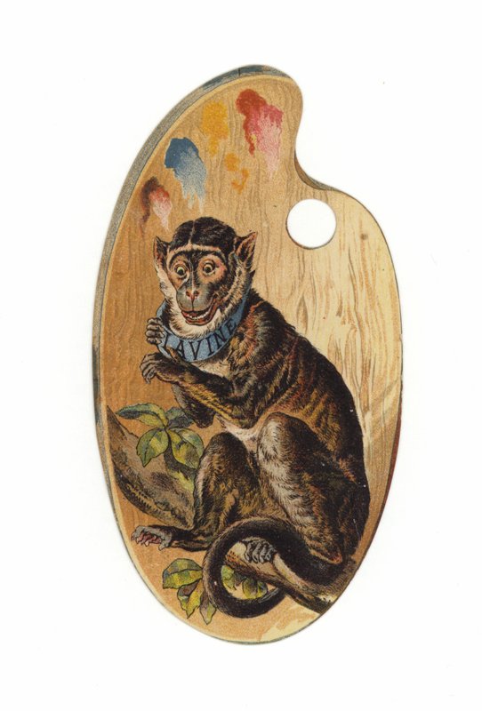 Monkey on Paint Palette by American School