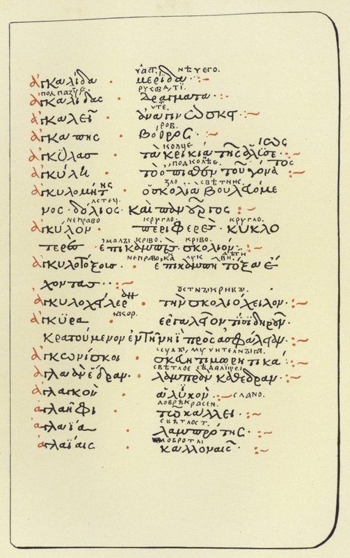 Page from the Glossary of Hesychius by American School