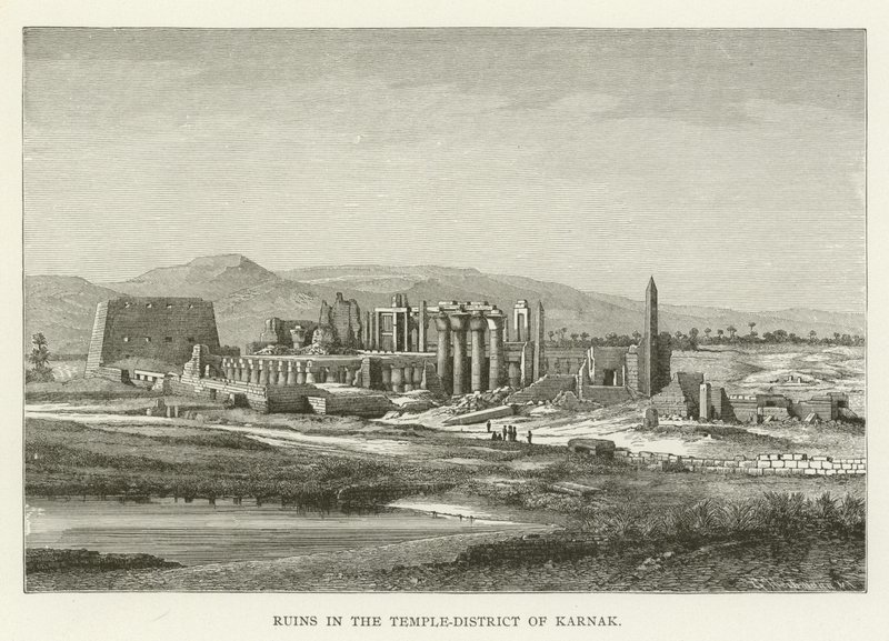 Ruins in the Temple-District of Karnak by American School