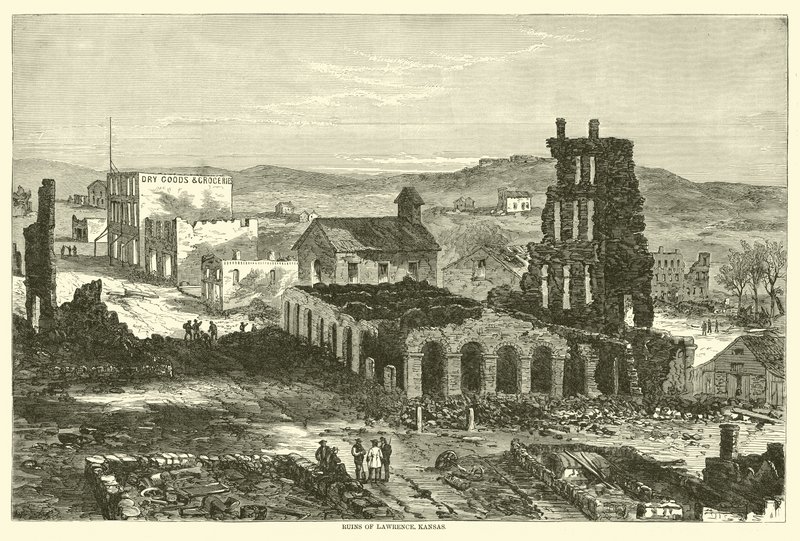 Ruins of Lawrence, Kansas, August 1863 by American School