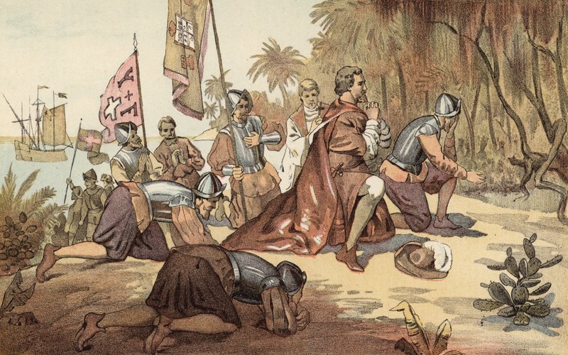 The First Landing of Columbus by American School