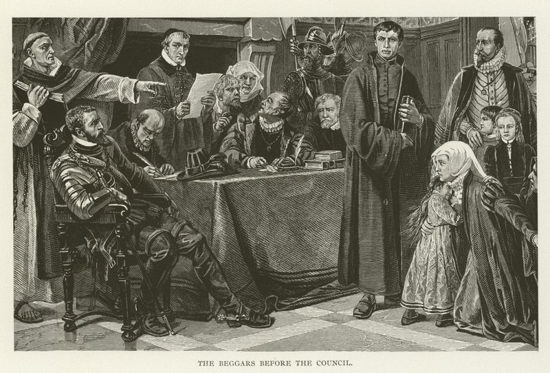 The Beggars before the Council by American School