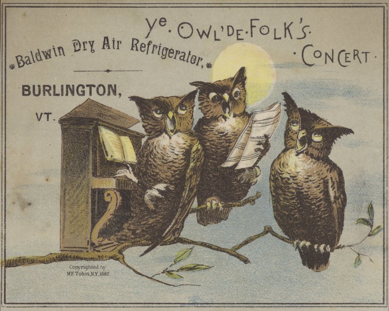 Three Owls Singing by American School