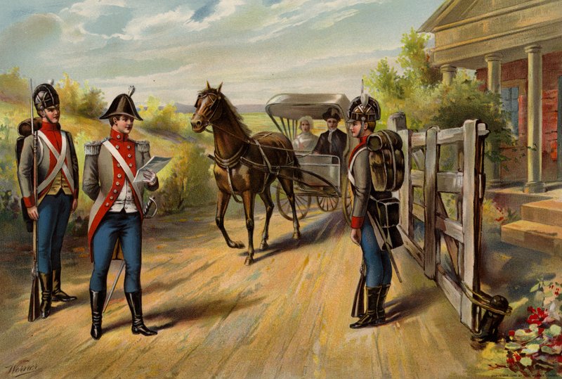 US Army, Officer and Privates of Infantry by American School