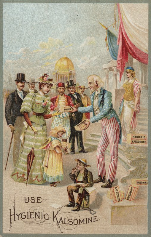 Uncle Sam Distributing Kalsomine by American School