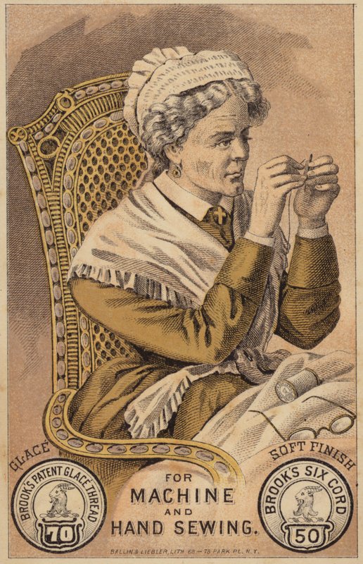 Woman Threading a Sewing Needle by American School