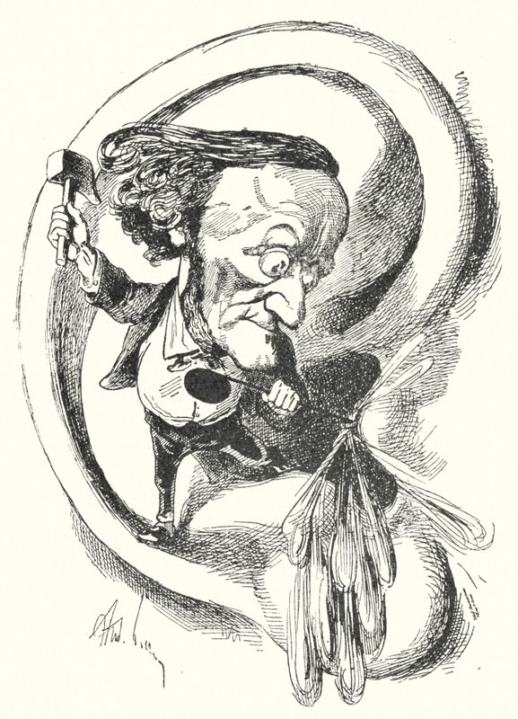 Caricature of German composer Richard Wagner by Andre Gill