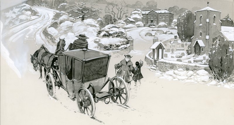 18th Century Home in the Snow by Angus McBride