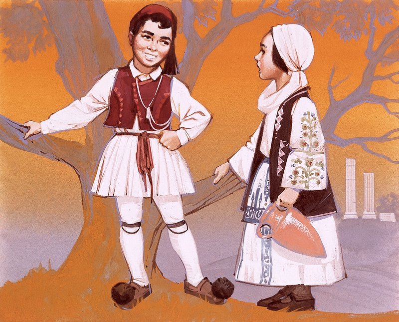 Greek Children in Their National Costume by Angus McBride