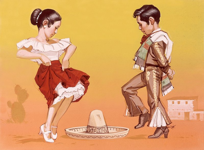 Mexican Children in Their National Costume by Angus McBride