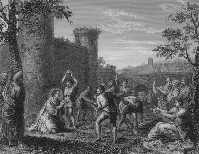 The Stoning of St Stephen by Annibale (after) Carracci