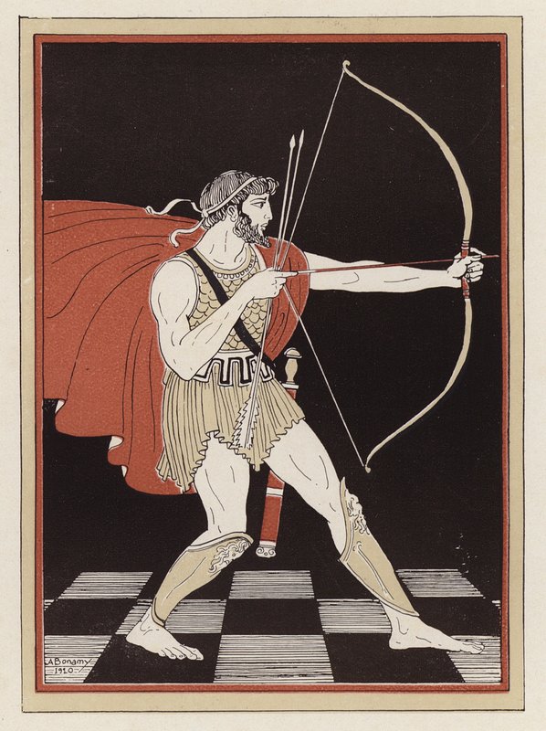Odysseus Drawing His Bow by Armand Joseph Bonamy