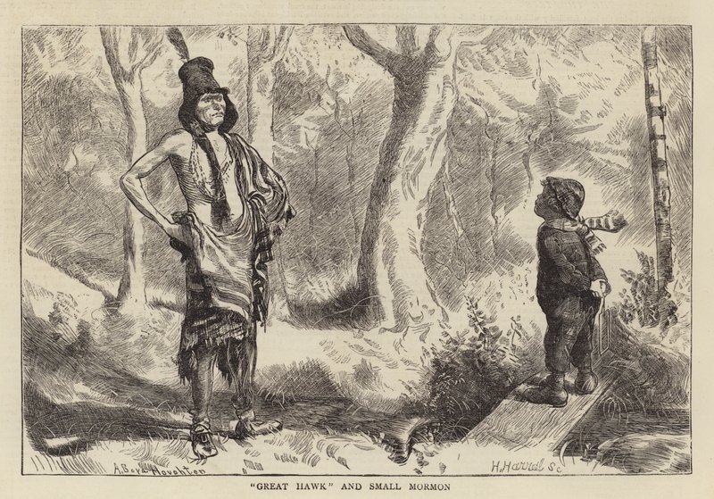 Great Hawk and Small Mormon by Arthur Boyd Houghton
