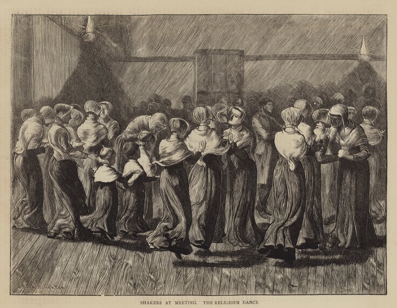 Shakers at Meeting, the Religious Dance by Arthur Boyd Houghton