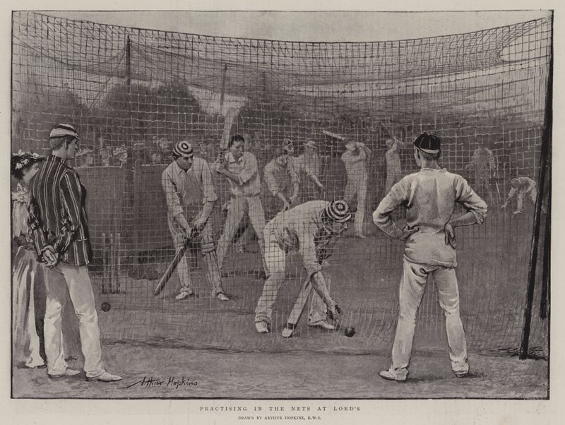 Practising in the Nets at Lord