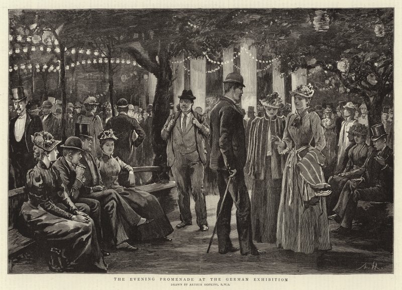 The Evening Promenade at the German Exhibition by Arthur Hopkins