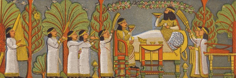 Assyrian banquet scene by Assyrian