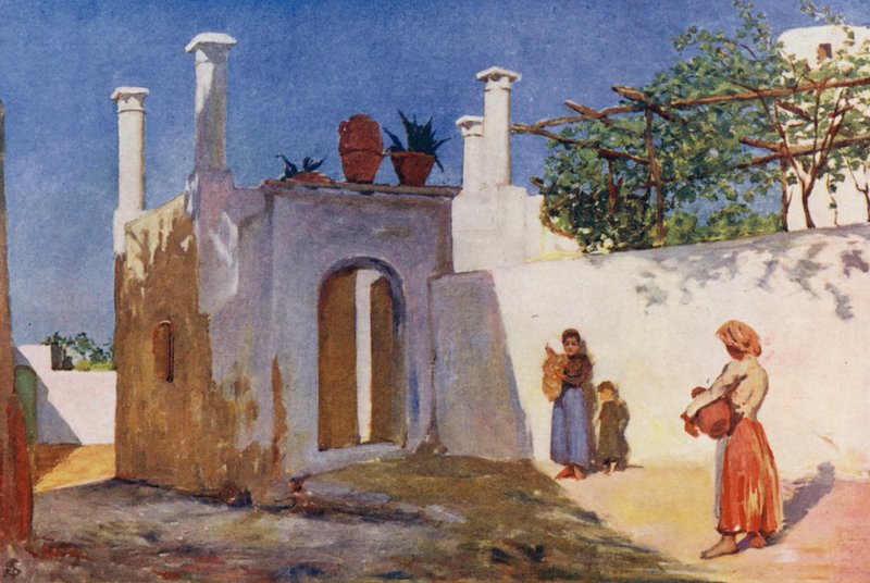 Village Road of Caprili, Capri by Augustine Fitzgerald