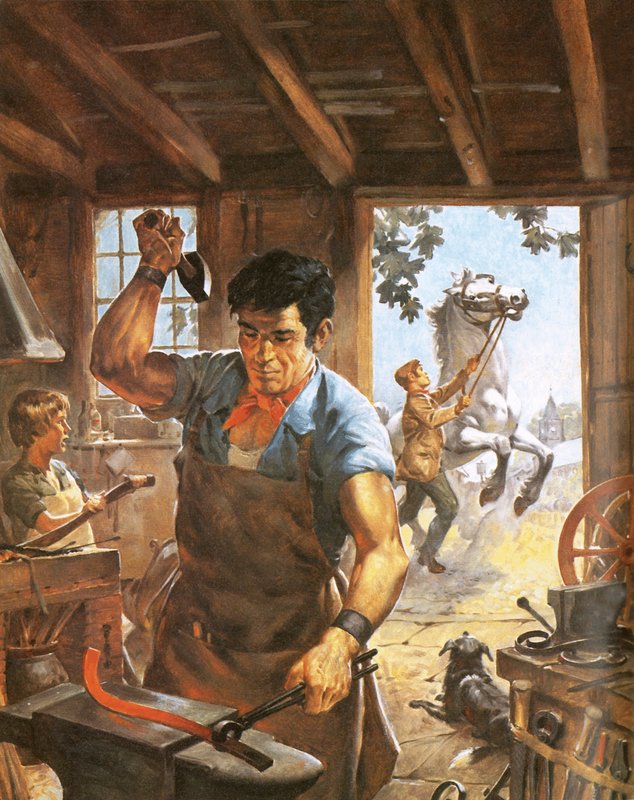Blacksmith at work by Barrie Linklater