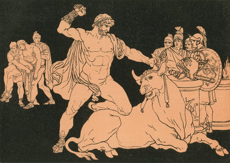 Entellus Killing the Bull by Bartolomeo Pinelli