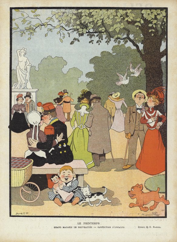 Spring, illustration for Le Rire by Benjamin Rabier