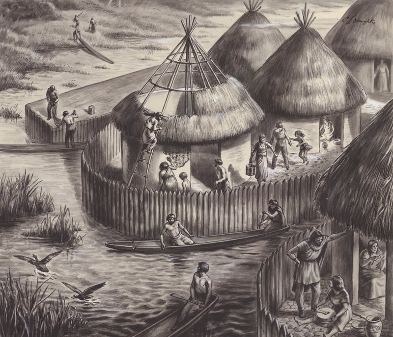 Lake dwellers at Glastonbury by C.L. Doughty