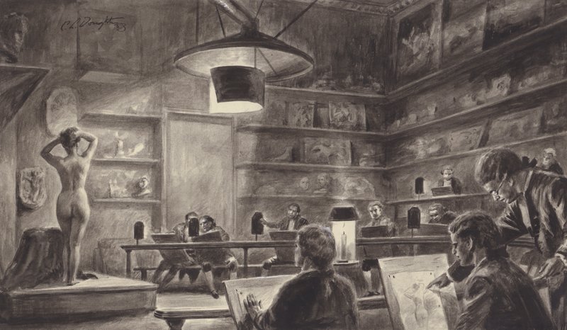 Life class at the Royal Academy, London by C.L. Doughty