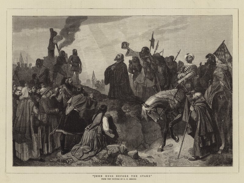 John Huss before the Stake by Carl Friedrich Lessing