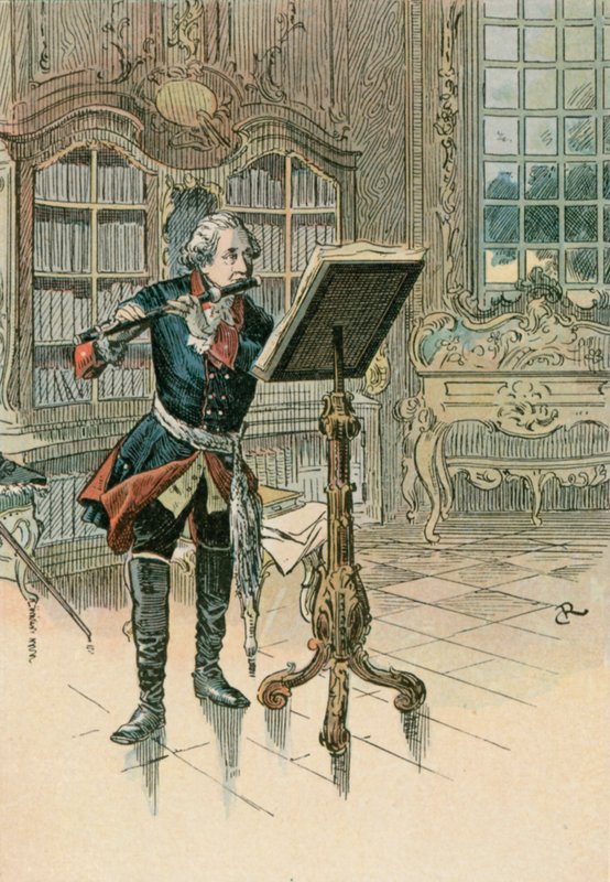 Frederick the Great Playing the Flute by Carl Rohling