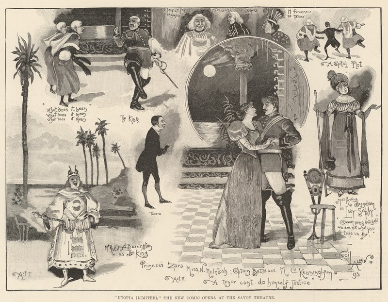 Utopia (Limited), the New Comic Opera at the Savoy Theatre by Cecil Charles Windsor Aldin