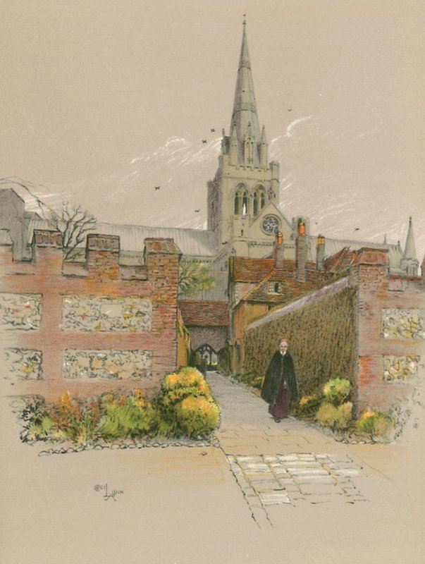 Chichester Cathedral by Cecil Charles Windsor Aldin