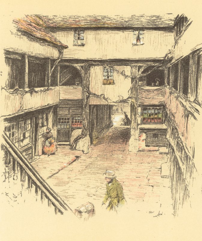 The New Inn, Gloucester by Cecil Charles Windsor Aldin